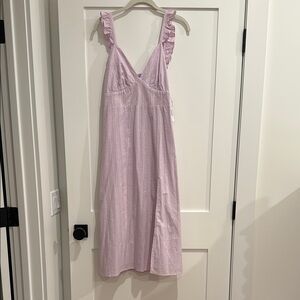 Pink Ruffled Sleeveless Dress
